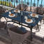 6 tables de patio rectangulaire en acier avec trou pour parasol, table de salle à manger d'extérieur noire pour le jardin, balcon noir, convient au jardin et au balcon, 59 po x 35,5 po