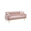 Lit rose en tissu de 69 pouces pour les petits espaces de vie, réglable à trois vitesses au lit, confortable et amovible, structure en bois massif et planche artificielle, 2 sièges, conception moderne faite de chambre à coucher