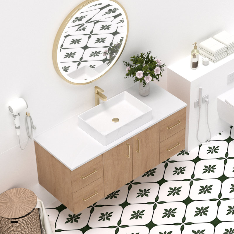 Ensemble de meuble-lavabo flottant simple 48 po avec lavabo 48 po