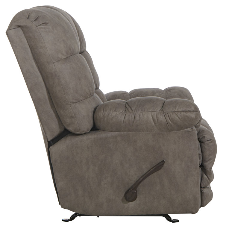 Anky Oversized Chaise Rocker Recliner with Extra Extension Footrest Lark Manor Upholstery Color: Gray Polyester