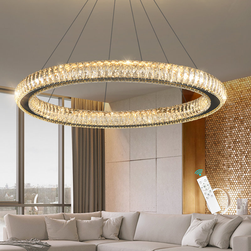 Lustre moderne moderne à DEL, Noir mat