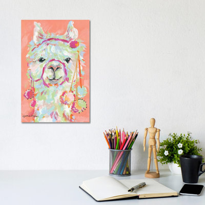 Llama Love by Jessica Mingo - Wrapped Canvas Gallery-Wrapped Canvas Giclée