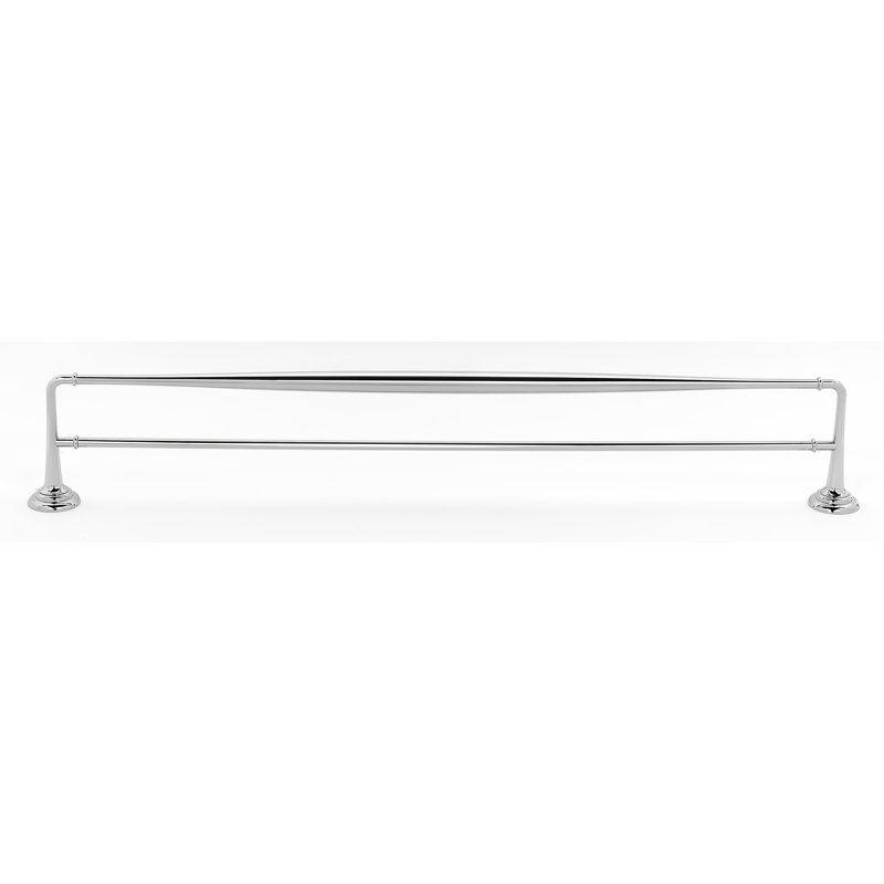 Charlies Double Wall Mounted Towel Bar, Polished Chrome, 0.75" H x 26" W x 5.31" D