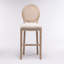 Tabourets de bar en bois avec dossier rembourré French Country, ensemble de 2