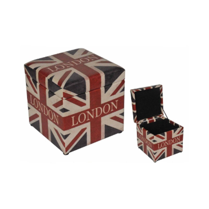 Repose-pieds carré avec rangement 14,5 "Rustic" London