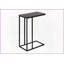 Table basse en stratifié gris peu encombrante, table d'appoint en métal noir en forme de C pour le salon et amp; Chambre à coucher