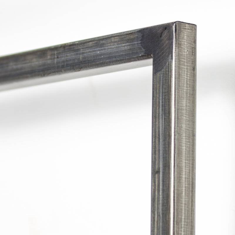 Rustic Silver Metal and Wood Hanging Shelf Rack