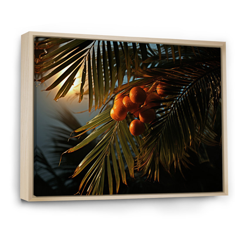 «Palm Trees Palm I», reproduction sur toile, Cadre naturel flottant, H 34 po x l 44 po x P 1,5 po