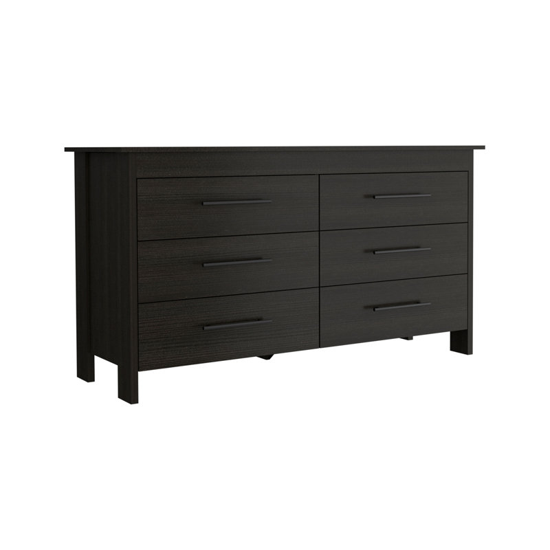 6 Drawer Double Dresser Wezz, Bedroom, Black