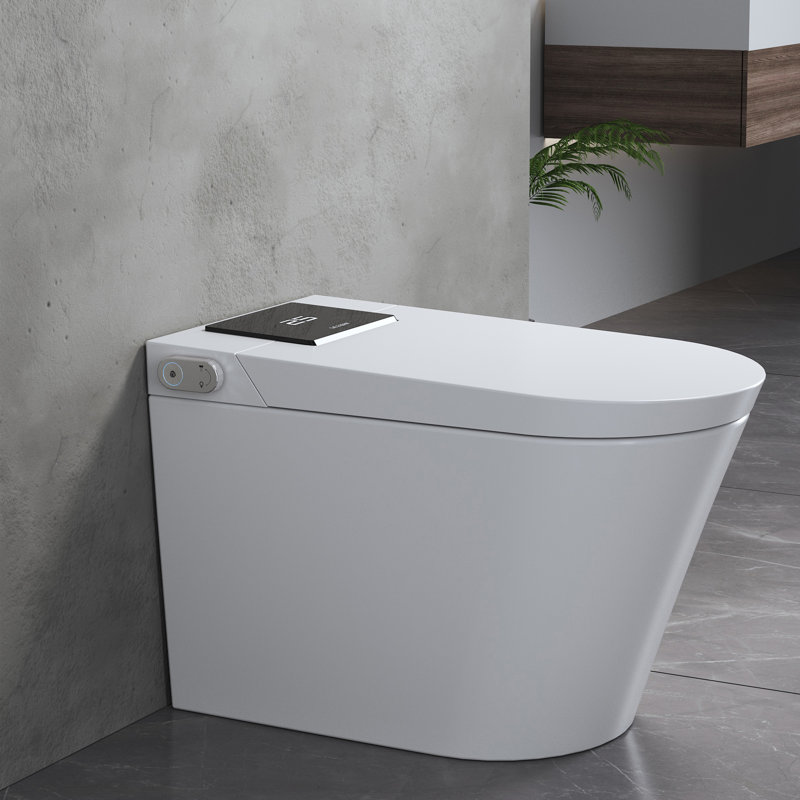 Smart Toilet With Built-In Heated Seat, Auto Open/Close, Auto Flush, Adjustable Seat Temp, Night Light ,Elongated Toilet