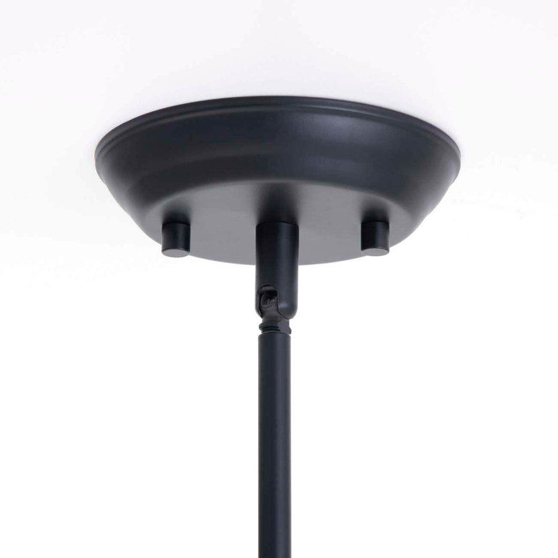 Luminaire suspendu en forme de dôme à 1 lumière Vangorder, Noir mat