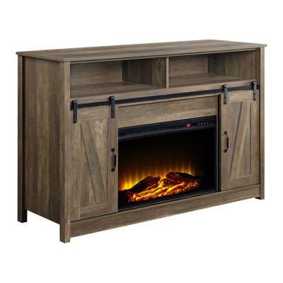 Fireplace, Rustic Oak Finish