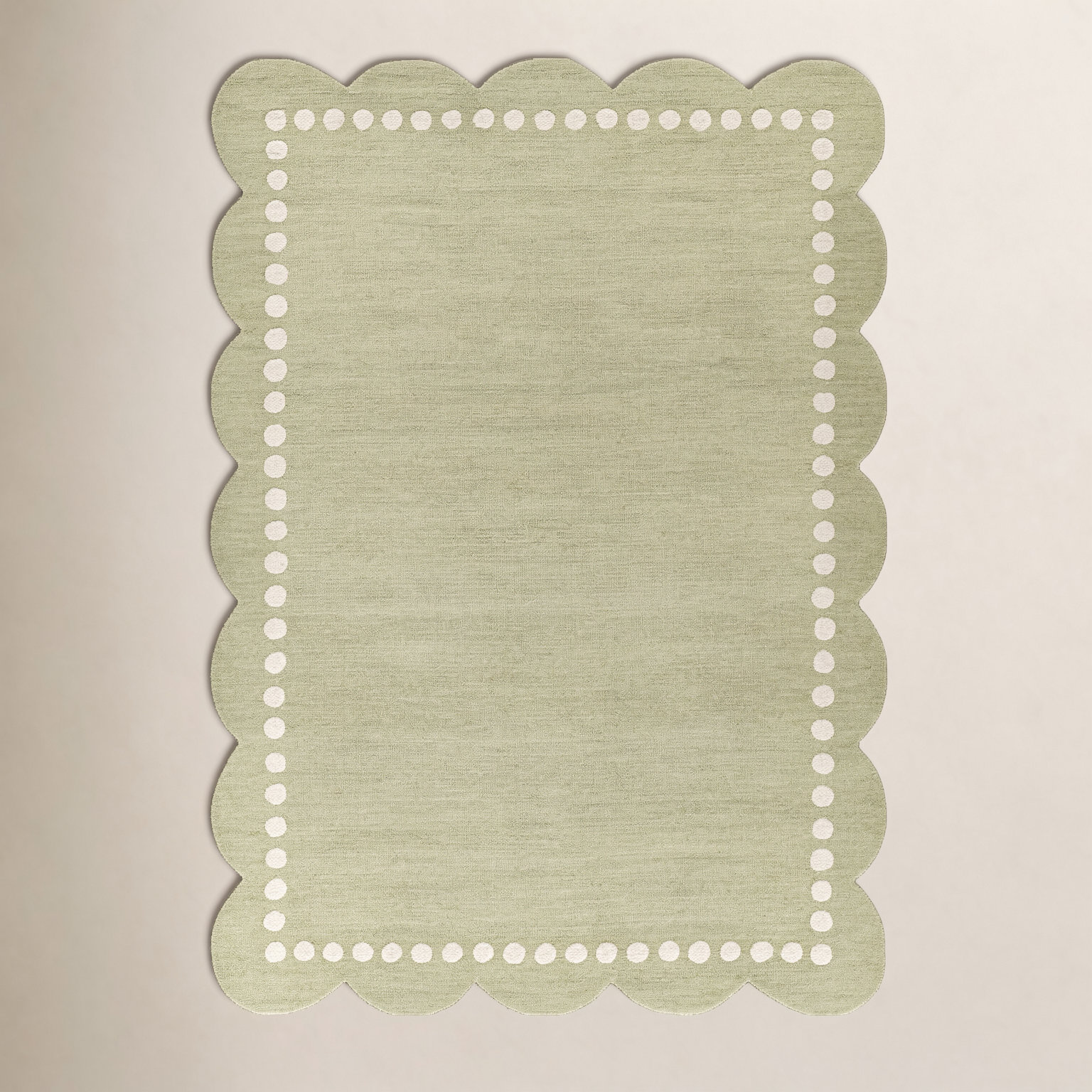 Lola Green Hand-Tufted Wool Rug, Rectangle 7'10" x 9'10"