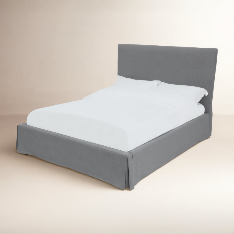 Daliya Upholstered Wingback Bed, Queen, Gray