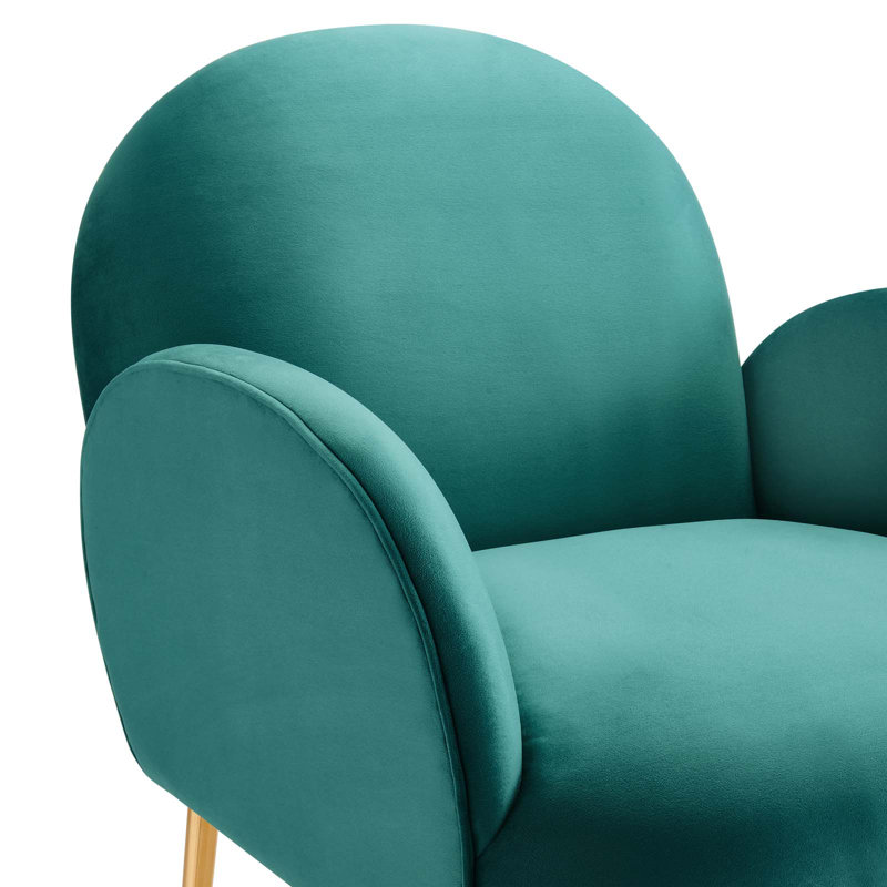 Modway Transcend Performance Velvet Armchair, Teal Velvet