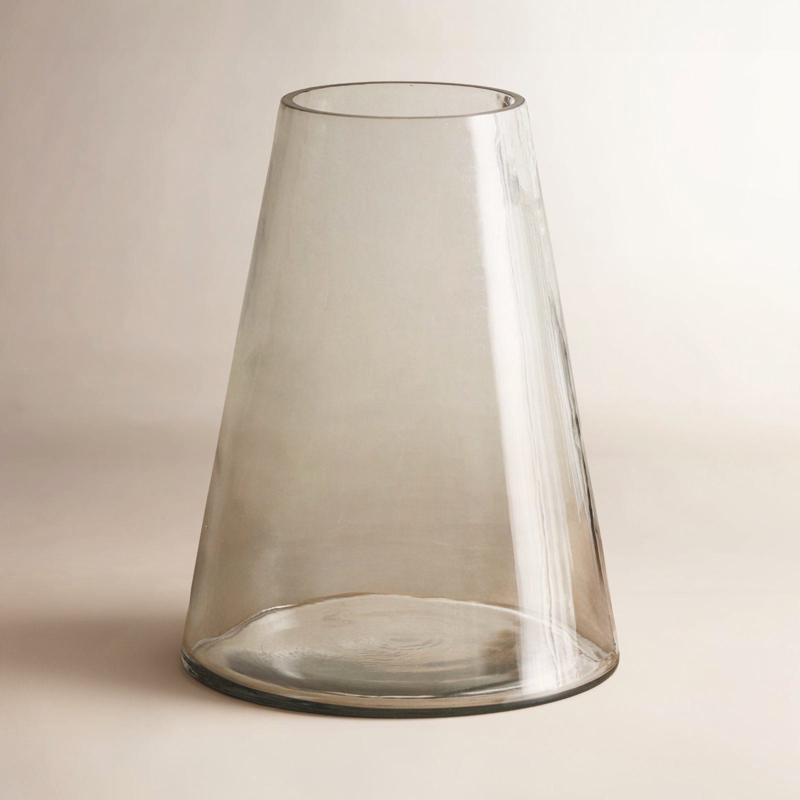 Cole And Grey Glass Cone Shaped Vase, 11.6"H x 8.85"W x 8.85"D