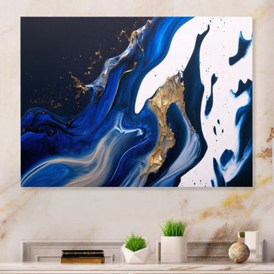 Ice Paint Splash IV - Abstract Spirals Framed Canvas Print