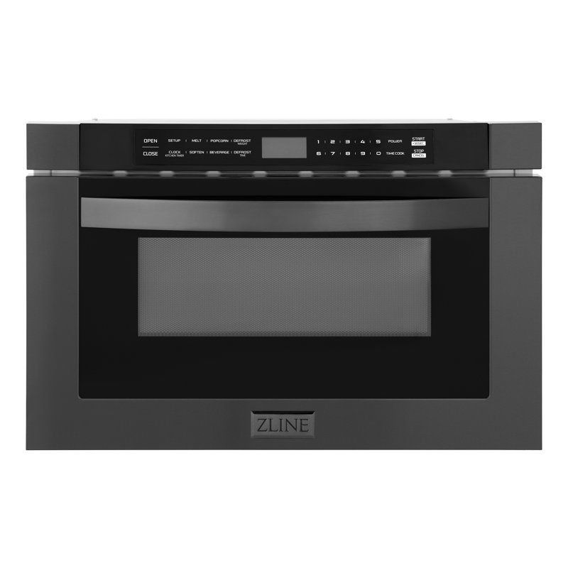 ZLINE 24 in. 1.2 cu. ft. Built-in Microwave Drawer, Black Stainless Steel