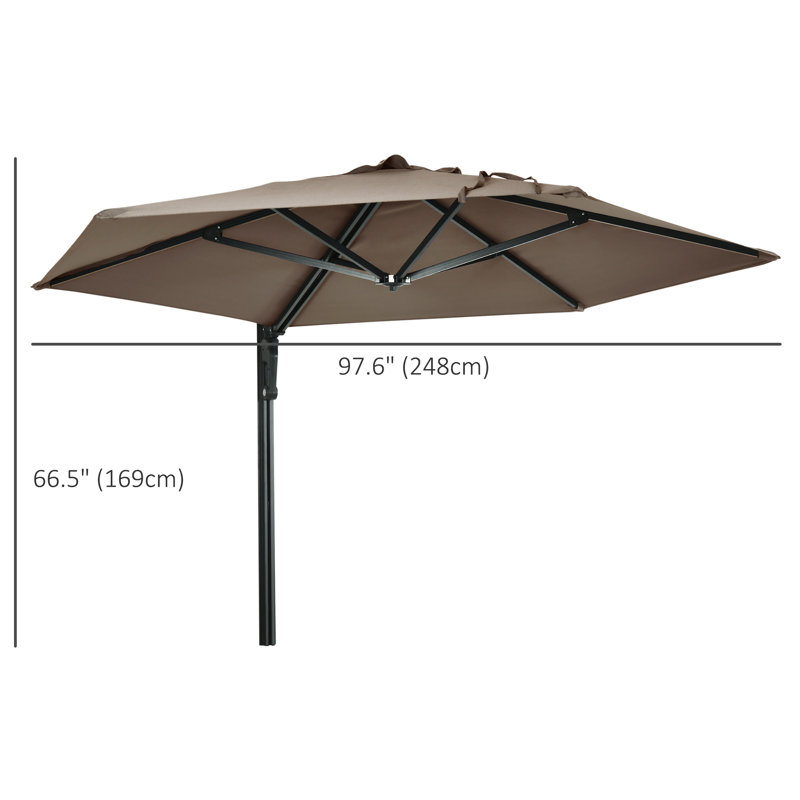 Poids de parasol mural de 97,6 po Shalliyah inclus, Brun