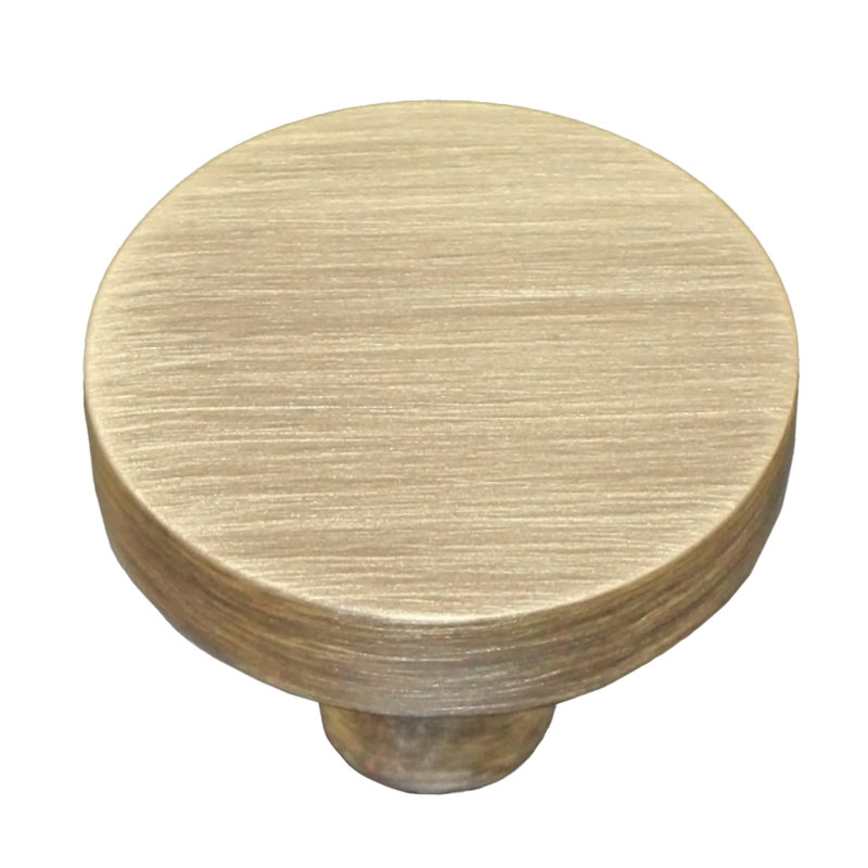 Venice 1 1/2" dia Round Knob, Brushed Antique Brass
