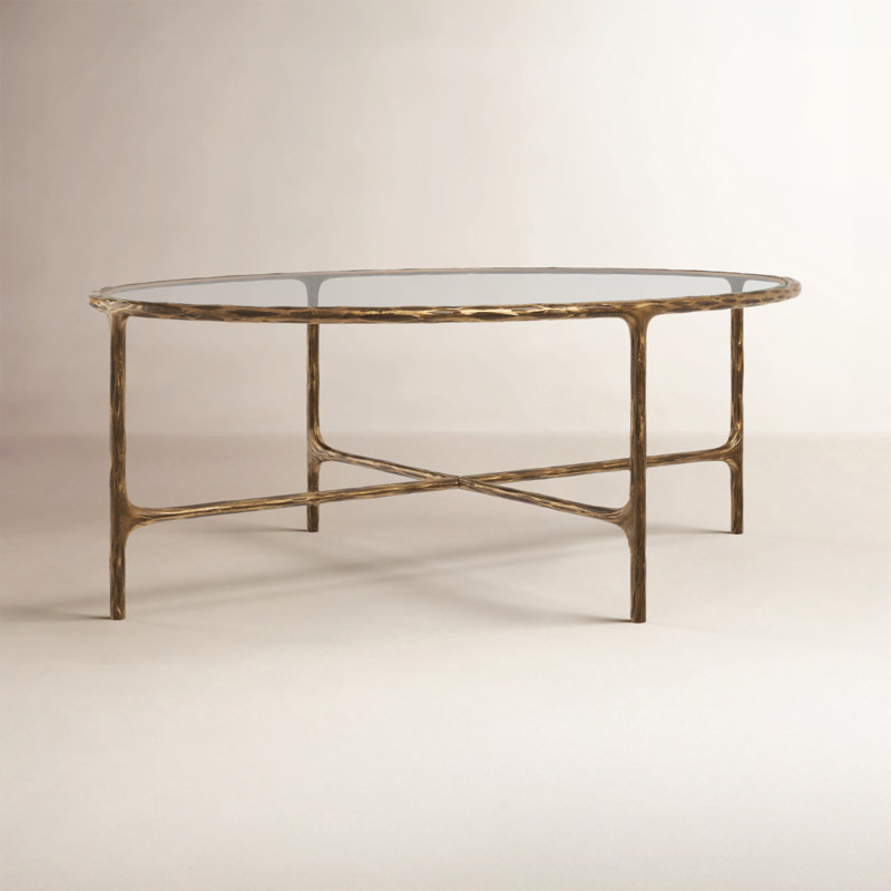 Table basse Evelynn, Clair, Laiton