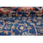 Tapis de la zone en laine bleu/orange 15 pi 1 po x 24 pi en laine noué la à la main one-of-kind- Lydia