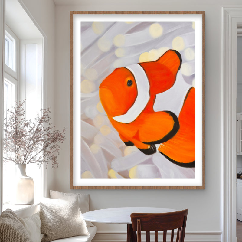 «Clownfish», reproduction matte encadrée - décor aquatique de salle de bain, H 48 po x l 36 po