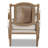Canley French Provincial Upholstered Whitewashed Wood Armchair