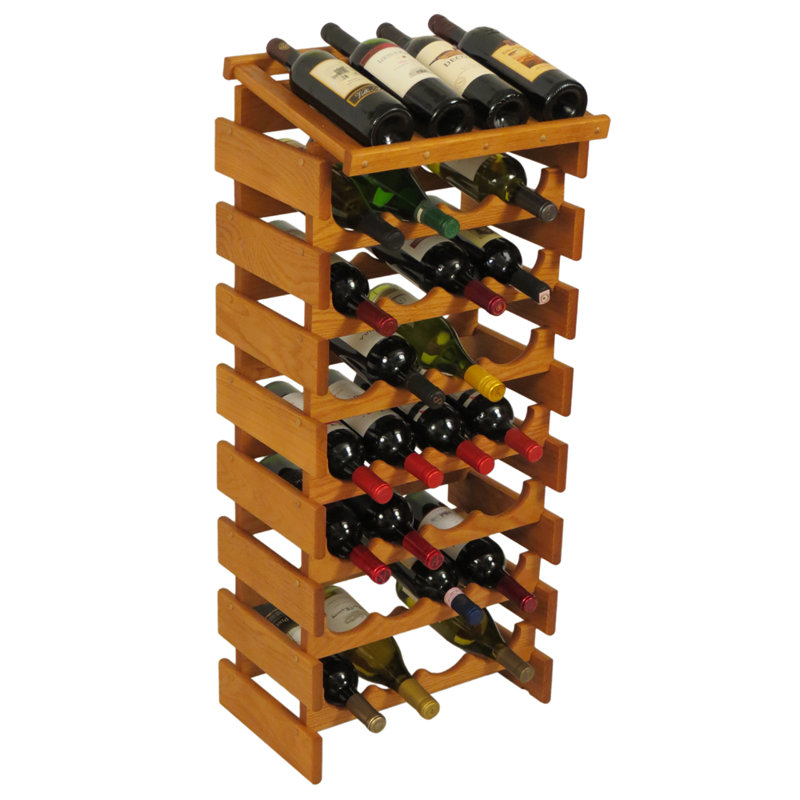 Support à vin Geis, H 39,5 po x l 17,62 po x P 12,87 po, Chêne moyen