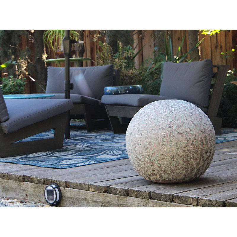 Ensemble de 3 boules de jardin en céramique émaillée Coral blanc, corail mauve et corail turquoise