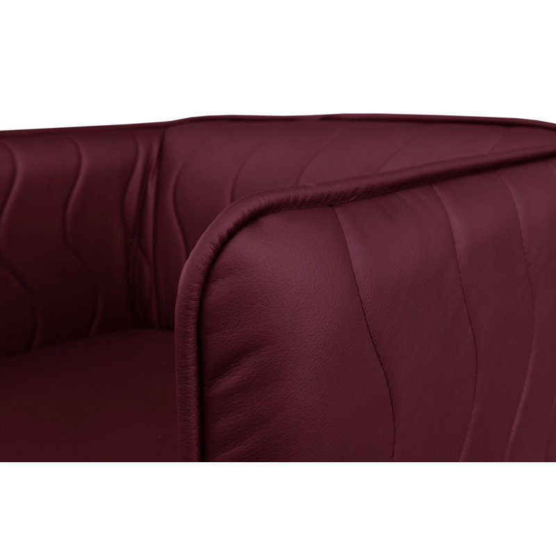 Molena Faux Leather Barrel Chair, Burgundy