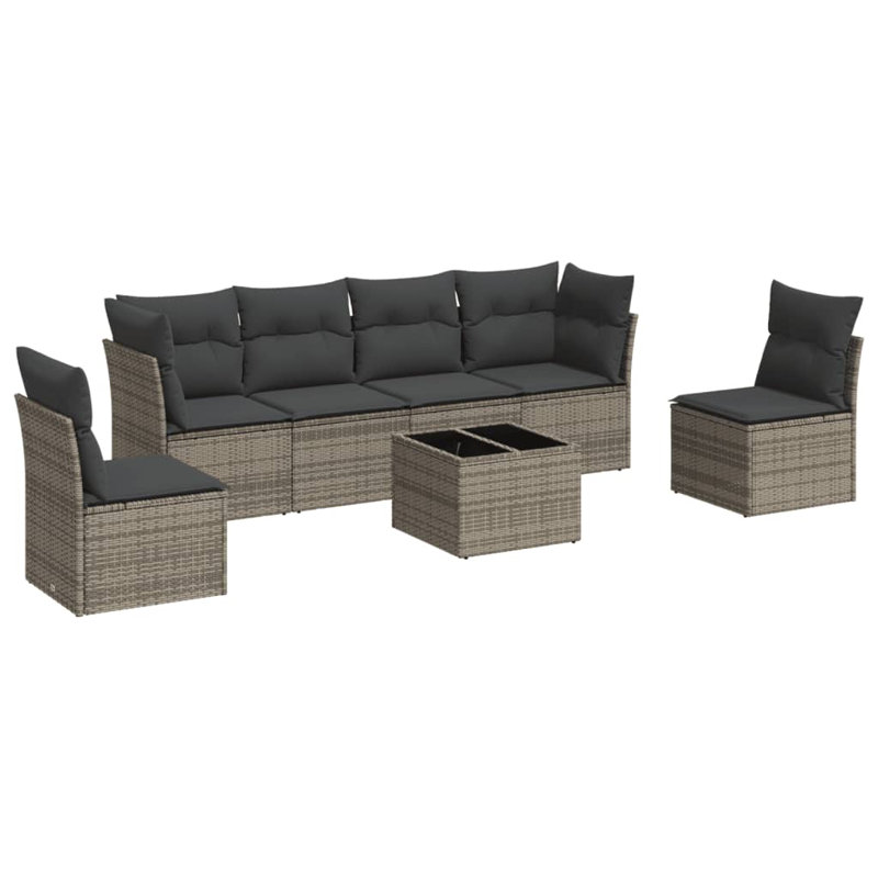 Ensemble de canapé de jardin Vidaxl, Gris, Gris