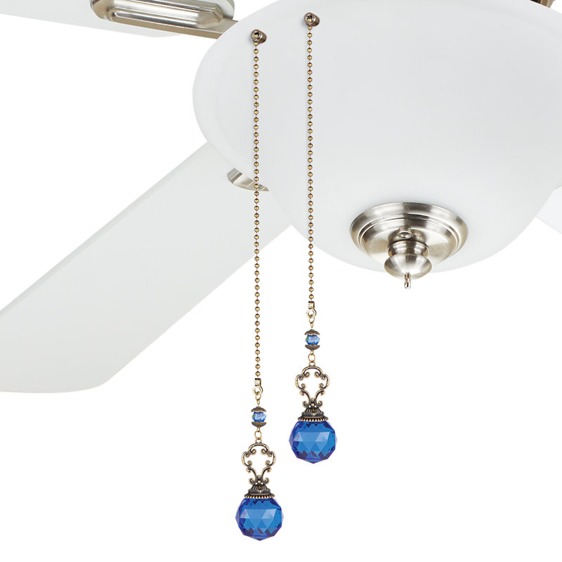 Antique Gold and Green Jeweled Ceiling Fan Pull Chains