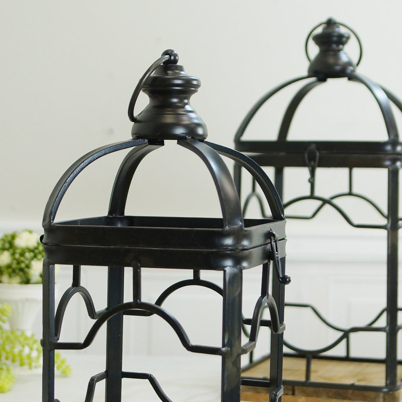 VIP Metal 19.25 in. Multicolor Metal Lanterns Set of 2