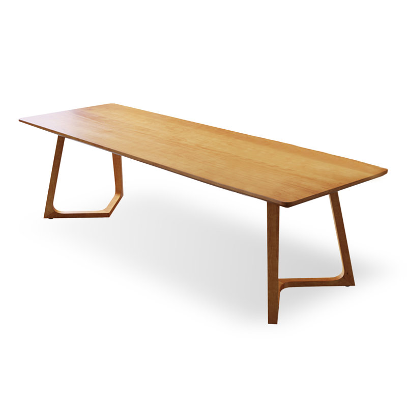 Brown Rectangular Solid Wood Dining Table, 29.53"H x 86.61"L x 35.43"W