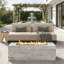 Table de foyer d'extérieur moderne au gaz 41,9 po avec corps MGO, foyer au propane rectangulaire 40 001 BTU avec flamme réglable et housse de protection-66263020