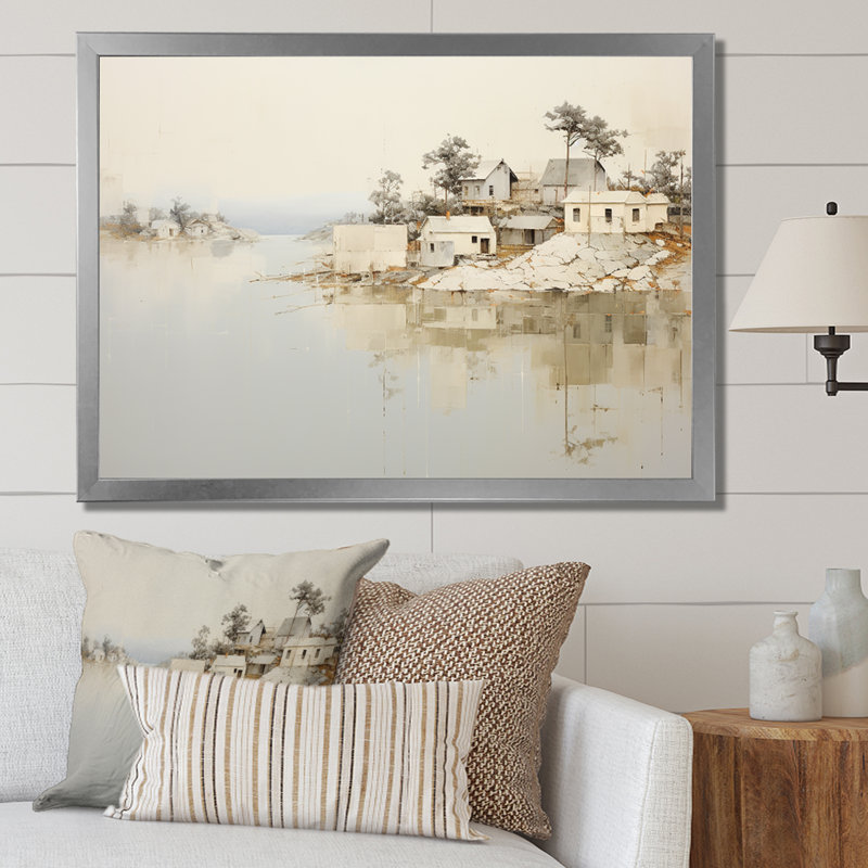 Lakehouse Tranquility sur toile, H 30 po x l 40 po x P 1,5 po, Cadre simple argenté
