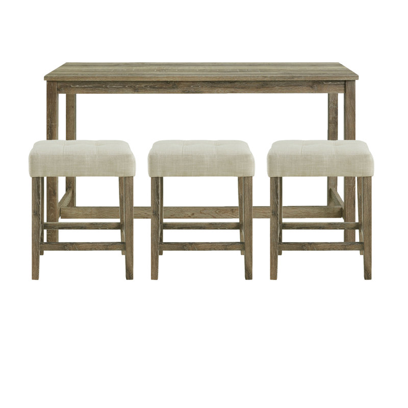 Gracie Oaks Bermea Multipurpose Bar Table Set in Natural