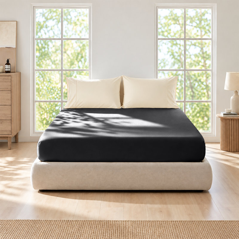 Bedroom Collection Standard Fitted Sheet, Single, Black