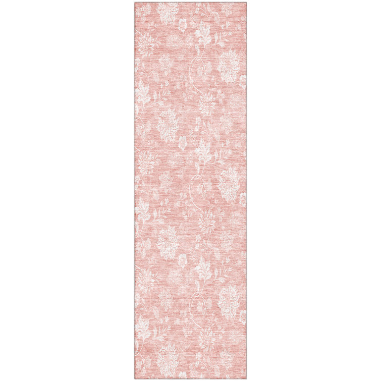 Premium Machine Washable Prisco Pink Rug