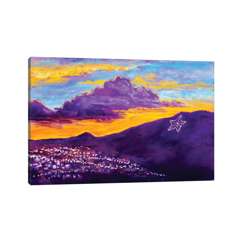 El Paso Star On The Mountain by Candy Mayer - Wrapped Canvas Painting, 30.48 cm H x 45.72 cm W