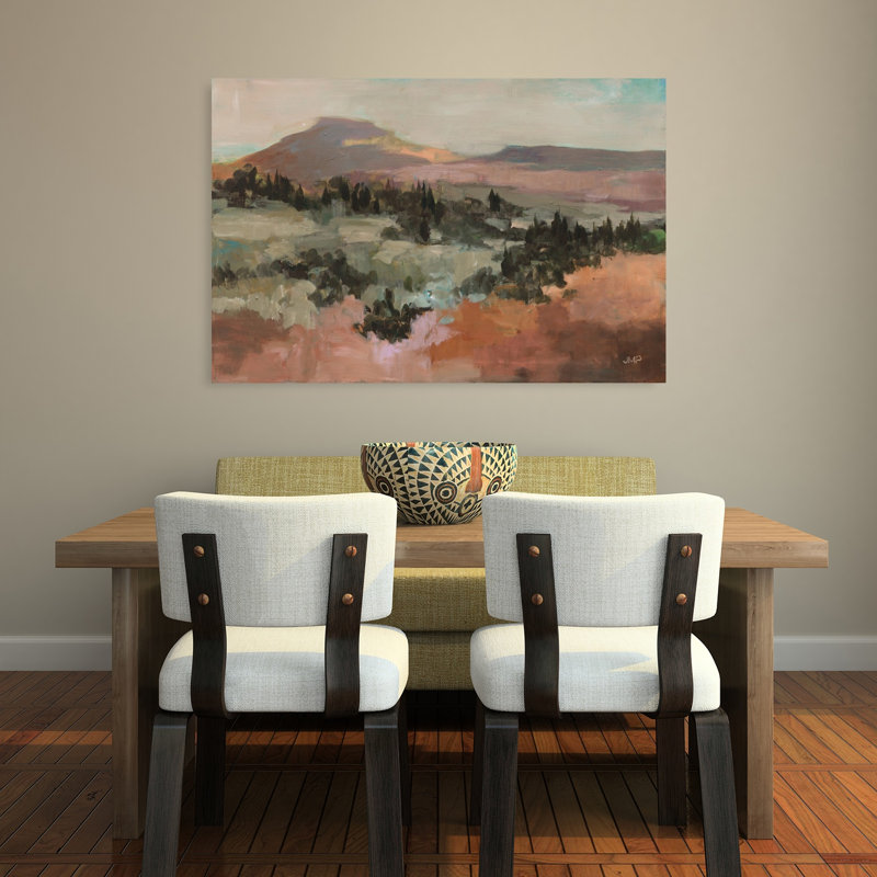 «Oasis Abstract Contemporary Landscape Mountain», reproduction d'art murale, 32" H x 48" W