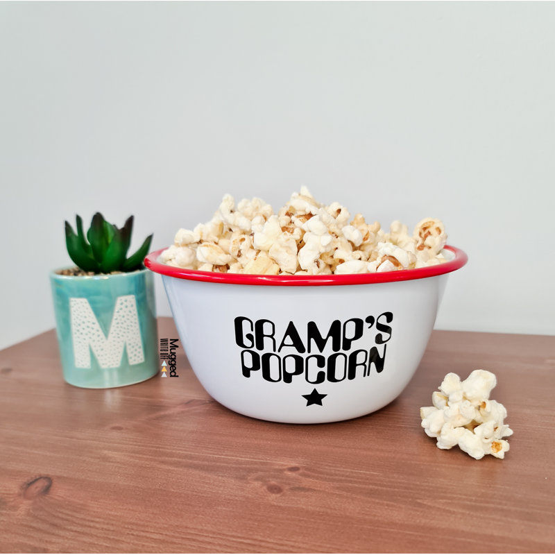 Personalised Popcorn Bowl, 8cm H x 16cm W x 16cm D