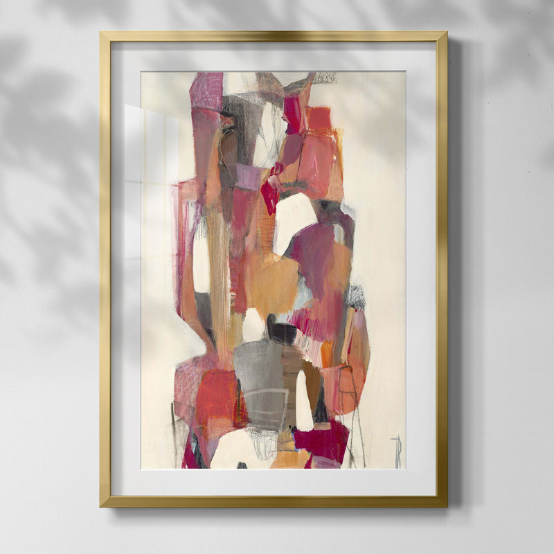 Stacked House III, reproduction encadrée, Oui, Blanc, Papier avec cadre doré