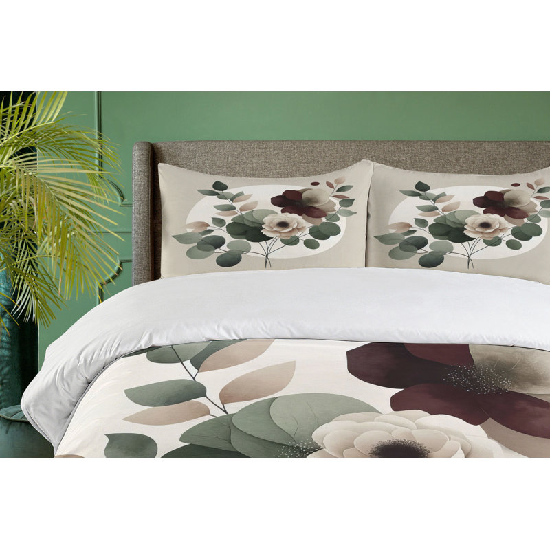 Monstera Duvet Cover, California King Duvet Cover + 2 Standard Shams