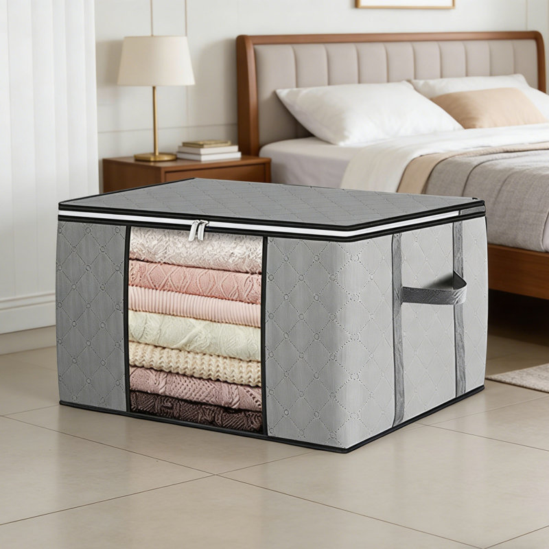 Sac de rangement plié 90 l 23 x 16 x 14 po, gris clair, Gris clair