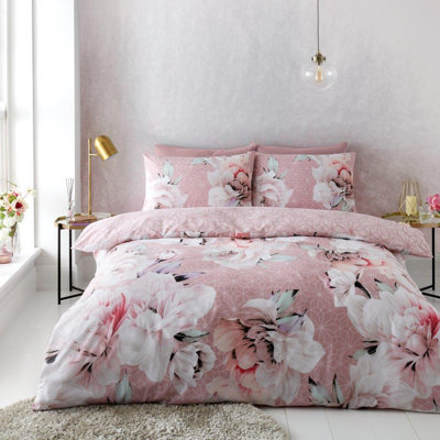Cotton Blend Floral Duvet Cover Set with Pillowcases