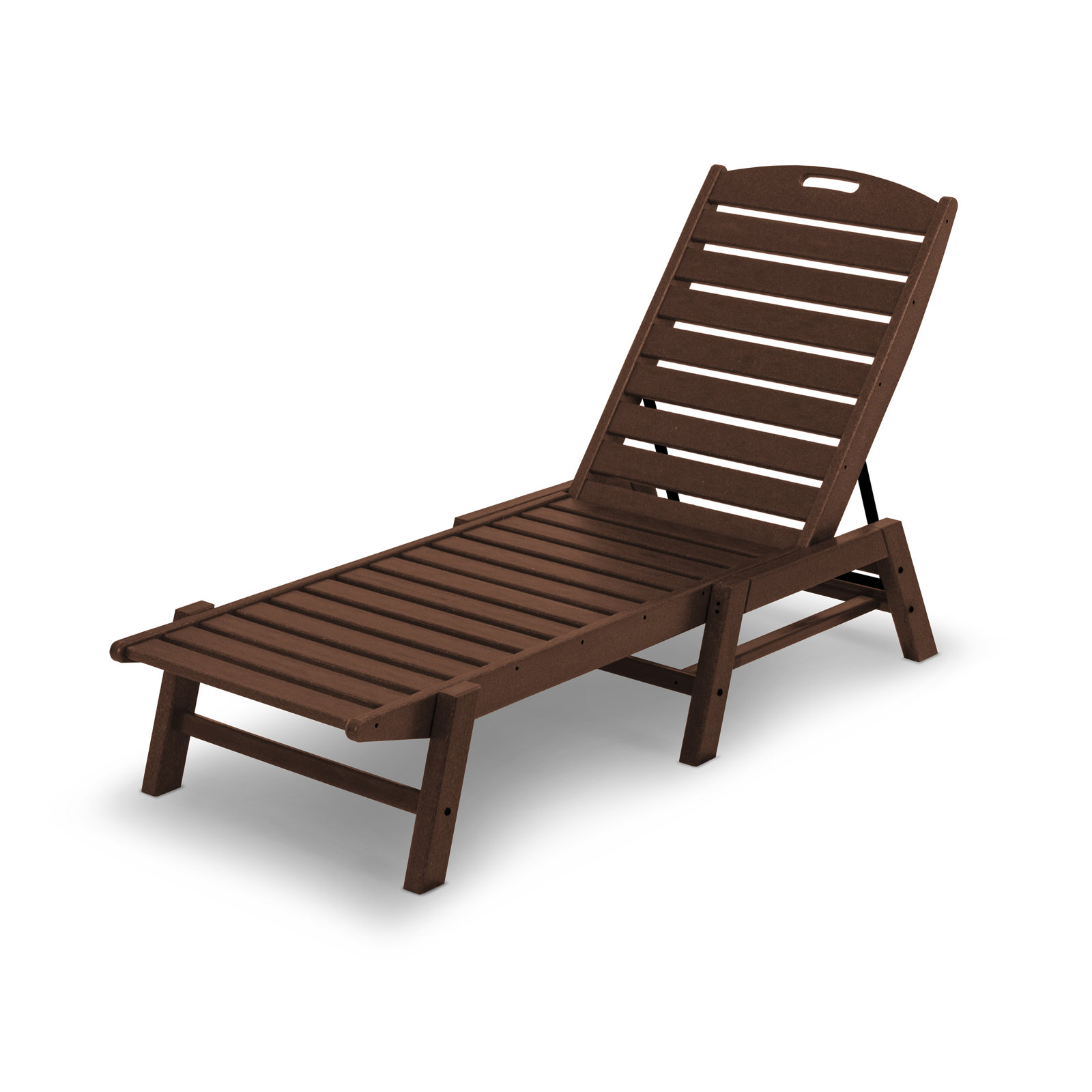 POLYWOOD® Nautical 24" Patio Chaise Lounge, Mahogany