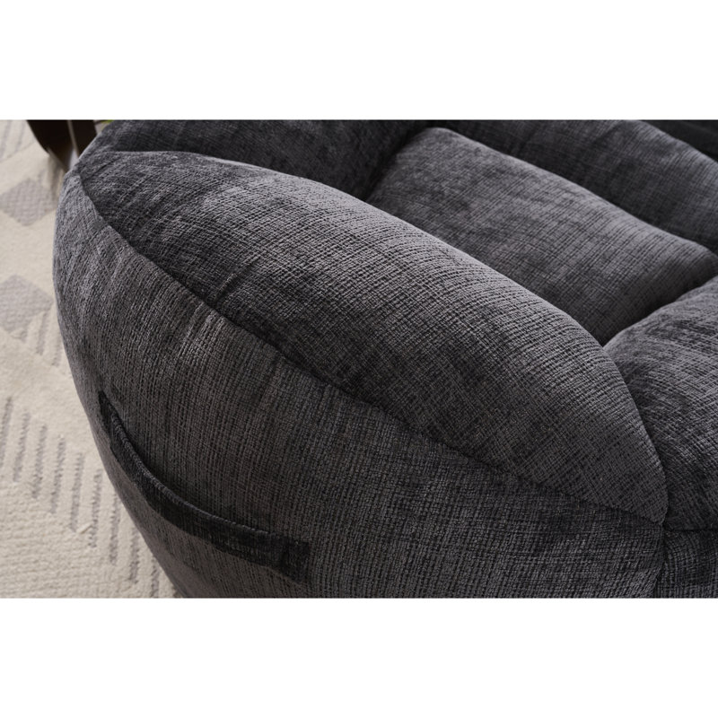 Foam Bean Bag Chair For Basement - Chenille Cover, Absorbs , 42.52In Diameter, 20.47In Height, Comfortable Seating Comfy With Cover Filling, Wicking, Multi-Purpose Seat