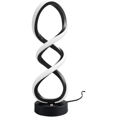 Modern Table Lamp Light Modes Spiral Design Table Lamp Touch Dimmable Nightstand Lamp Unique Bedside Lamp For Living Room Bedroom Cool Lamps